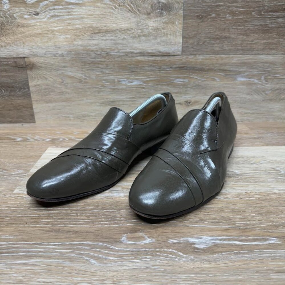 Men's Gray Leather Loafers